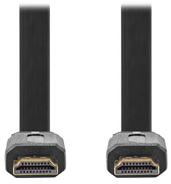 NEDIS High Speed HDMI 2.0 kabel s ethernetem/ 4K@30Hz/ zlacené konektory HDMI-HDMI/ plochý/ černý/ bulk/ 2m