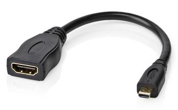 NEDIS High Speed HDMI kabel s Ethernetem/ micro HDMI zástrčka - HDMI zásuvka/ 4K@30Hz/ 10.2 Gbps/ 20cm