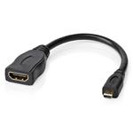 NEDIS High Speed HDMI kabel s Ethernetem/ micro HDMI zástrčka - HDMI zásuvka/ 4K@30Hz/ 10.2 Gbps/ 20cm