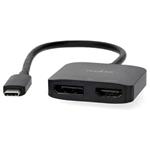NEDIS kabelový adaptér USB-C/USB 3.2 Gen 1/ USB-C zástrčka - DisplayPort zásuvka - HDMI zásuvka/ černý/ BOX/ 20cm