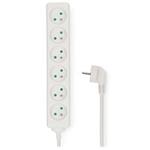 NEDIS napájecí prodlužovací zásuvka/ úhlová/ 6x zásuvka/ bílá/ 1,5m