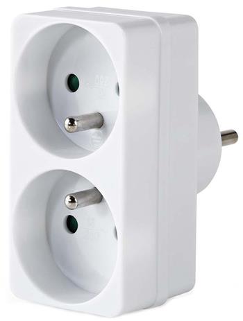 NEDIS síťový rozbočovač/ 2x zásuvka typu E (s kolíkem)/ 250 V AC 50/60 Hz/ 16 A/ 3500 W/ bílý