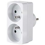 NEDIS síťový rozbočovač/ 2x zásuvka typu E (s kolíkem)/ 250 V AC 50/60 Hz/ 16 A/ 3500 W/ bílý