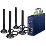 Planet dual 5G/LTE bezpečnostní brána, 2xWAN + 3xLAN/1xSFP, DI/DO, GPS, DIN, IP30, -40/+75°C, dual 9-54VDC