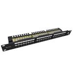 Solarix - 19" patch panel 24 x RJ45 CAT6 UTP s vyvazovací lištou 1U