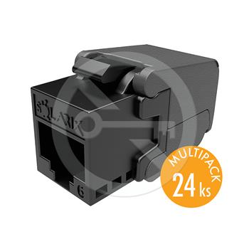 Solarix - MULTIPACK 24 ks, keystone CAT6 UTP RJ45 černý samořezný