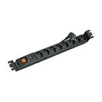 Solarix Napájecí panel ACAR S8 FA 3m 8 pozic BK včetně držáků do 19" lišt 1U, ACAR-S8-FA