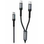 Swissten nabíjecí kabel 2v1 100w USB-C / 2x USB-C 1,5 m černý