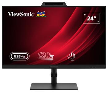 ViewSonic VG2441V '24" 16:9 1920 x 1080 FHD SuperClear® IPS , 120Hz, HDMI, DP, Webcam, mikrofon, USB, Speakers
