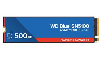 WD Blue SN5100 500GB SSD Powered by SANDISK / NVMe M.2 PCIe Gen4 / Interní / chladič / M.2 2280